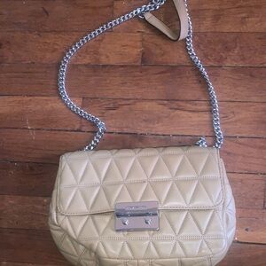 Michael Kors Beige Quilted Shoulder Bag
